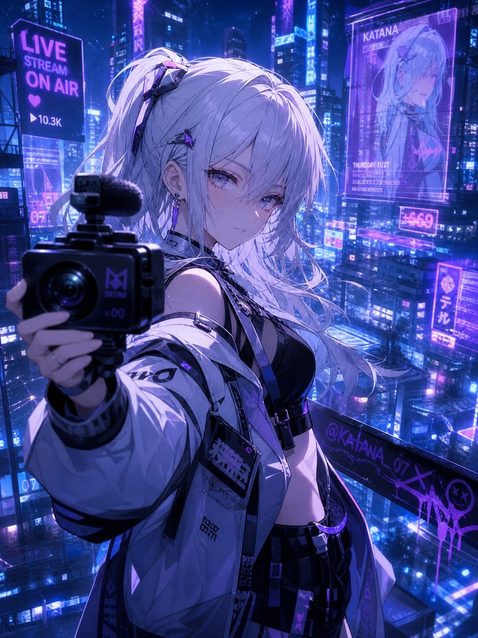 每日吃瓜动漫直播-银发少女创作直播间